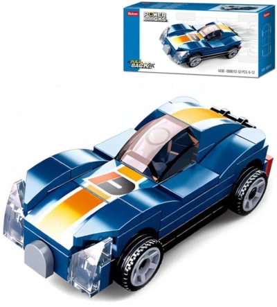 Sluban Power Bricks Auto modrý sporťák zpětný chod 52 dílků (stavebnice) Sluban Power Bricks Auto modrý sporťák zpětný chod 52 dílků (stavebnice)