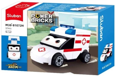 Sluban Power Bricks Auto sanitka s očima zpětný chod 37 dílků (stavebnice) Sluban Power Bricks Auto sanitka s očima zpětný chod 37 dílků (stavebnice)