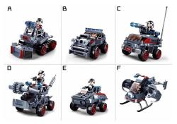 Sluban Space War Vozidlo s vodními děly 93 dílků + 1 figurka 6v1 (stavebnice)