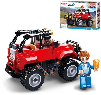 Sluban Town Auto červené SUV džíp 135 dílků + 1 figurka (stavebnice) Sluban Town Auto červené SUV džíp 135 dílků + 1 figurka (stavebnice)