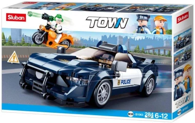 Sluban Town Auto policejní sportovní vůz 284 dílků + 2 figurky (stavebnice)