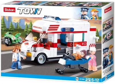 SLUBAN TOWN Auto sanitka 328 dílků + 3 figurky (stavebnice)