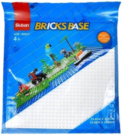 Sluban Základní deska bílá 25x25cm podložka na stavění pro stavebnice Sluban Základní deska bílá 25x25cm podložka na stavění pro stavebnice