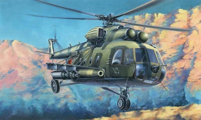 Směr Model helikoptéra Mil Mi-8 1:48 stavebnice vrtulníku 121 dílků