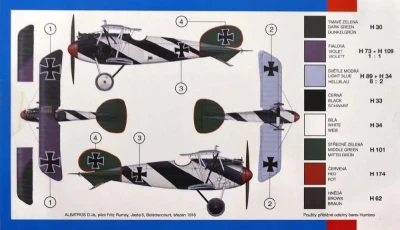 Směr SMĚR Model letadlo Albatros D.V 1:72 (stavebnice letadla)