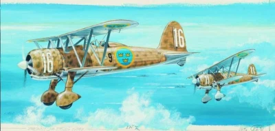Směr Model letadlo Fiat CR 42 1:40 (stavebnice letadla)