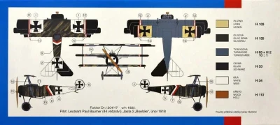 Směr Model letadlo Fokker Dr.1 1:44 (stavebnice letadla)