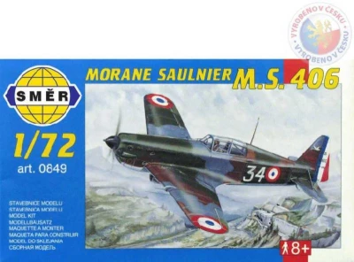 Směr Model letadlo Morane Saulnier MS 406 1:72 (stavebnice letadla) Směr Model letadlo Morane Saulnier MS 406 1:72 (stavebnice letadla)