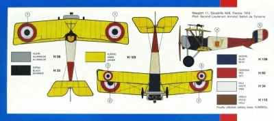 Směr Model letadlo Nieuport 11/16 1:48 (stavebnice letadla)