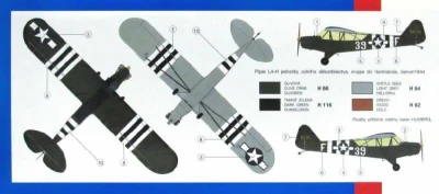 Směr Model letadlo Piper L4 Cub 1:48 (stavebnice letadla)
