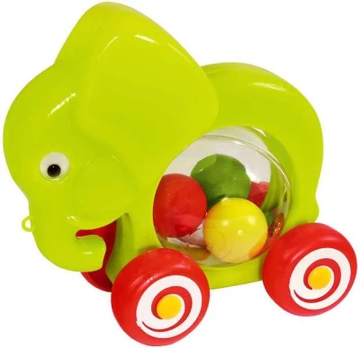 Směr Slon baby jezdící s míčky tahací 2 barvy PLAST