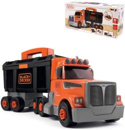 Smoby B+D Kamion jeřáb šroubovací s přívěsem stavební auto s boxem a nářadím
