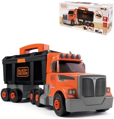 Smoby B+D Kamion jeřáb šroubovací s přívěsem stavební auto s boxem a nářadím Smoby B+D Kamion jeřáb šroubovací s přívěsem stavební auto s boxem a nářadím