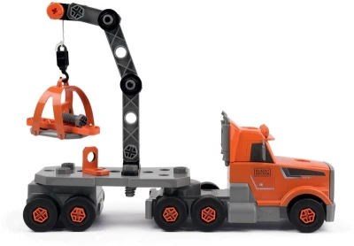 Smoby B+D Kamion jeřáb šroubovací s přívěsem stavební auto s boxem a nářadím