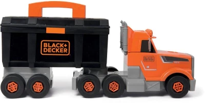 Smoby B+D Kamion jeřáb šroubovací s přívěsem stavební auto s boxem a nářadím