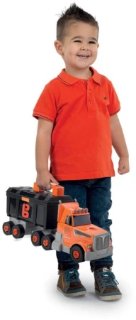 Smoby B+D Kamion jeřáb šroubovací s přívěsem stavební auto s boxem a nářadím