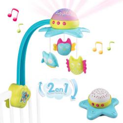 Smoby Baby Cotoons hudební kolotoč 2v1 na baterie Světlo Zvuk pro miminko