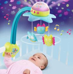 Smoby Baby Cotoons hudební kolotoč 2v1 na baterie Světlo Zvuk pro miminko