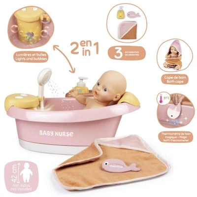 Smoby Baby Nurse Vanička pro panenky s příslušenstvím, elektronická Smoby Baby Nurse Vanička pro panenky s příslušenstvím, elektronická