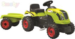 Smoby Baby traktor dětský šlapací CLAAS zelený s vlečkou a klaksonem plast