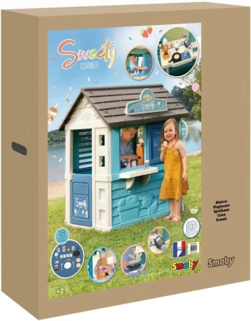 Smoby Baby zahradní domeček Cukrárna se čtečkou karet a nádobím