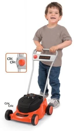 Smoby Black and Decker sekačka zahradní dětská 35x56x23cm černooranžová plast