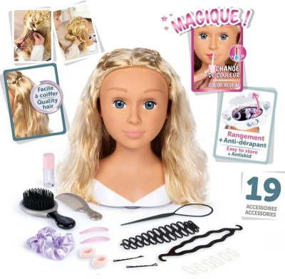 Smoby Česací hlava My Beauty blondýnka kadeřnický set s doplňky
