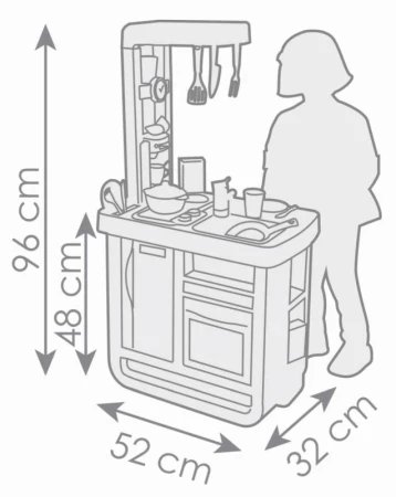 Smoby Kuchyňka Bon Appetit dětské kuchyňské studio s nádobím na baterie Zvuk