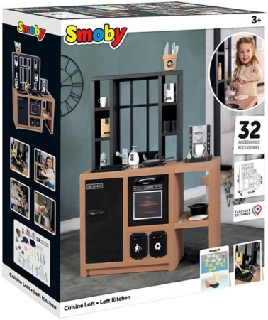 Smoby Kuchyňka Loft moderní dětské kuchyňské studio s nádobím a doplňky