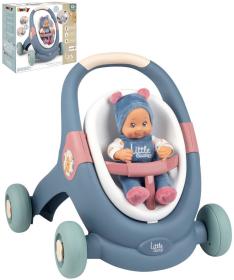 Smoby Little baby chodítko / kočárek / sedátko pro miminko set s panenkou 3v1 Smoby Little baby chodítko / kočárek / sedátko pro miminko set s panenkou 3v1