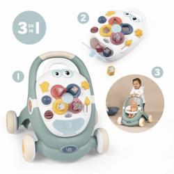 SMOBY Little Smoby baby chodítko / hrací deska / kočárek s aktivitami 3v1