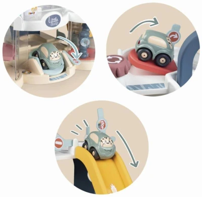 Smoby Little Multigaráž baby herní set s výtahem a autíčkem plast
