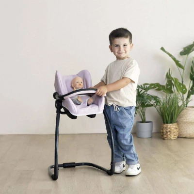 Smoby Maxi-Cosi 3v1 Autosedačka a židlička pro panenky světle růžová