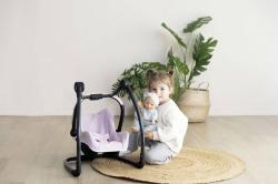 Smoby Maxi-Cosi 3v1 Autosedačka a židlička pro panenky světle růžová