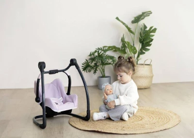 Smoby Maxi-Cosi 3v1 Autosedačka a židlička pro panenky světle růžová