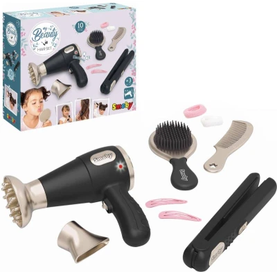 Smoby My Beauty Kadeřnický set s fénem a doplňky na baterie Světlo Zvuk