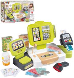 Smoby Pokladna elektronická s váhou zelenošedá na baterie Světlo Zvuk