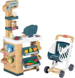 Smoby Supermarket set elektronická pokladna s vozíkem na baterie Světlo Zvuk