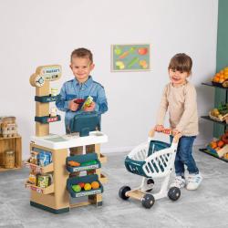Smoby Supermarket set elektronická pokladna s vozíkem na baterie Světlo Zvuk