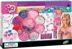 SO BEADS Korálky barevné drahokamy navlékací set s provázky v krabici