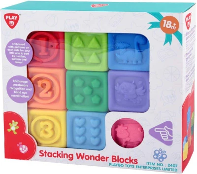 Soft baby kostky měkké gumové 5cm reliéfní zvířátka + číslice set 9ks v krabici