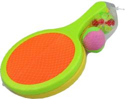 Soft tenis set 2 rakety 36cm se 2 míčky 6cm na suchý zip plast v síťce