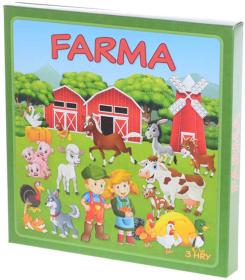 Soubor her Farma 3v1 Černý Petr/Pexeso/Domino (společenská hra)