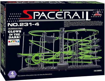 SPACERAIL Kuličkodráha 260cm konstrukční stavebnice 502 dílků s výtahem