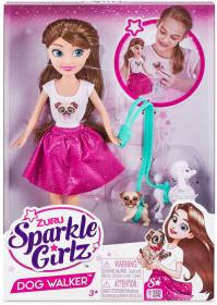 Sparkle Girlz herní set panenka 28cm se 2 pejsky na vodítku v krabici