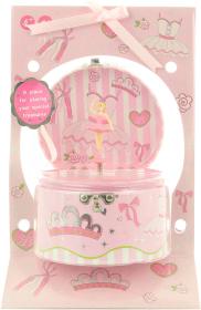 Šperkovnice hrací skříňka kulatá s baletkou na natažení karton