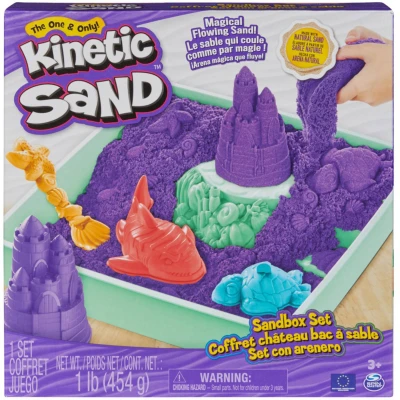 Spin Master Kinetic sand Fialový 450g tekutý písek s podložkou a nástroji