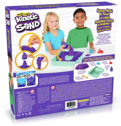 Spin Master Kinetic sand Fialový 450g tekutý písek s podložkou a nástroji