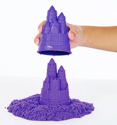Spin Master Kinetic sand Fialový 450g tekutý písek s podložkou a nástroji