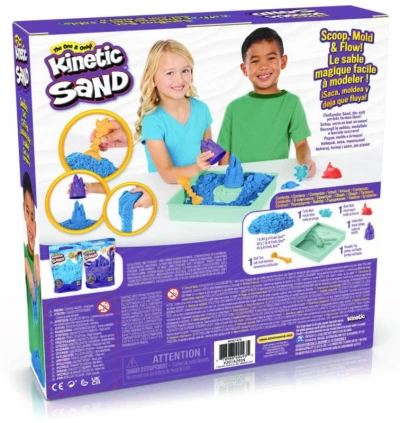 Spin Master Kinetic sand Modrý 450g tekutý písek s podložkou a nástroji